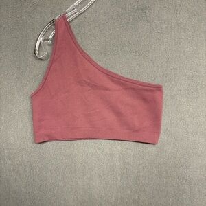 Set Active Ribbed One Shoulder Sports Bra Sz M